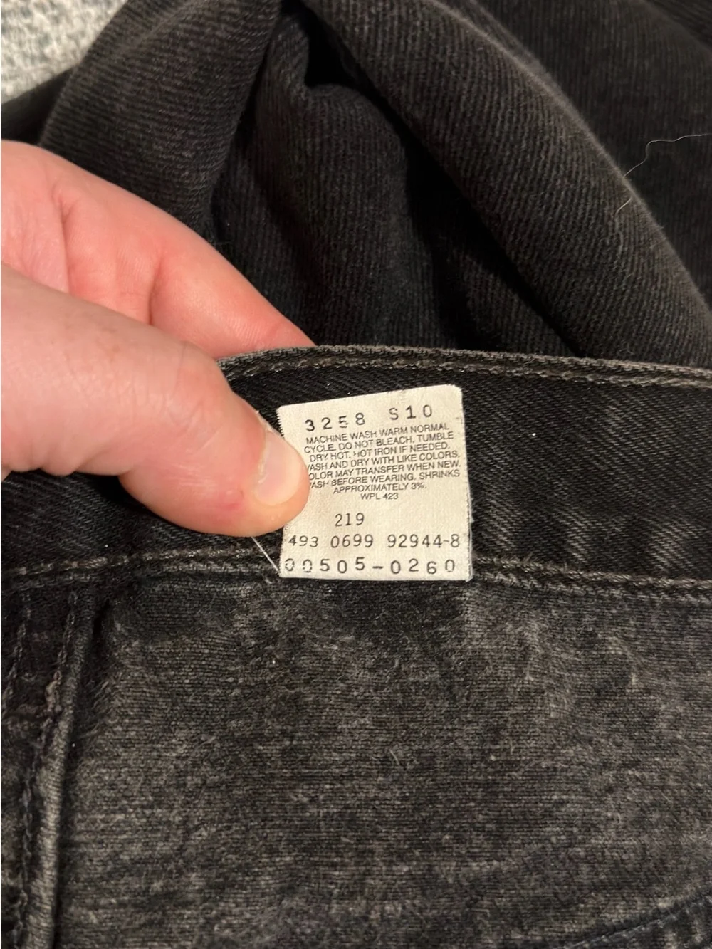Vintage 1999 Levis 505 Jeans Mens 38x30 Black Faded Denim Made Mexico Straight